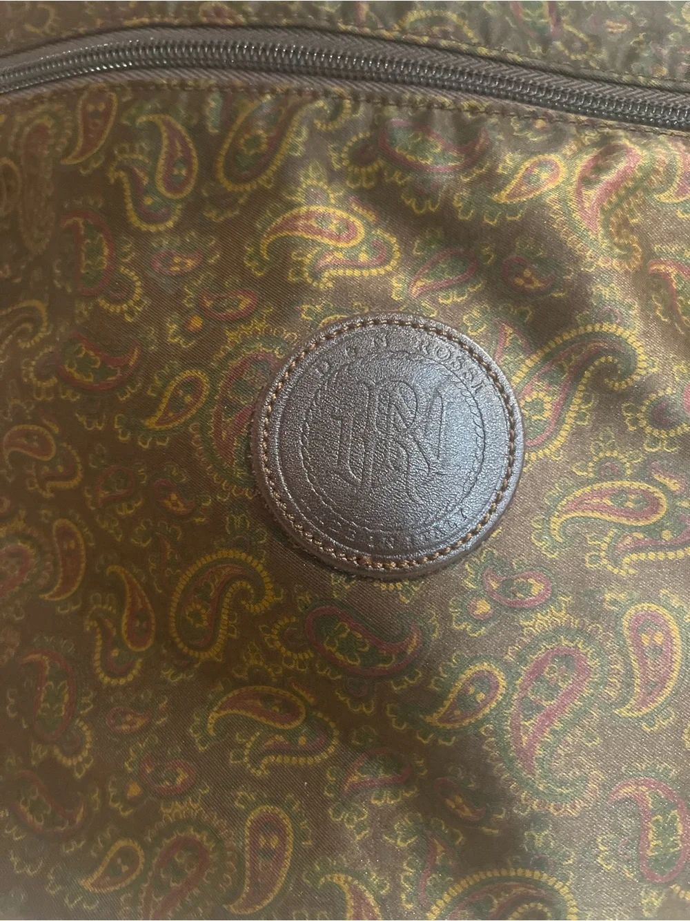 Redwall x Dan Rossi Brown Paisley Crossbody Bag with Front Zip Pocket